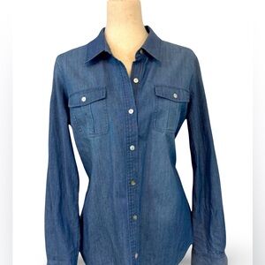 Vineyard Vines Blue Jean Denim Button-Down Shirt Woman’s sz 12